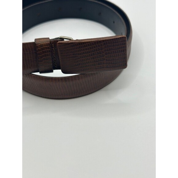 Giorgio Armani Embossed 100% Italian Leather Lizard Belt Vintage 80's Small - Picture 1 of 8